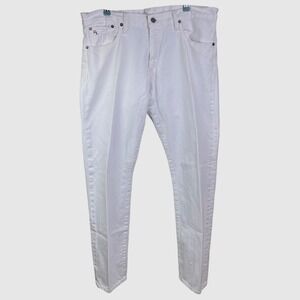 Polo Ralph Lauren Men's Hudson White Varick‎ Slim Straight Jeans 34x32(36x32)